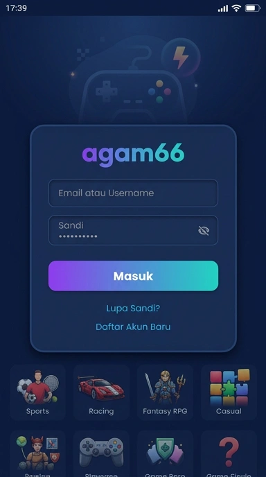 Tampilan halaman login agam66