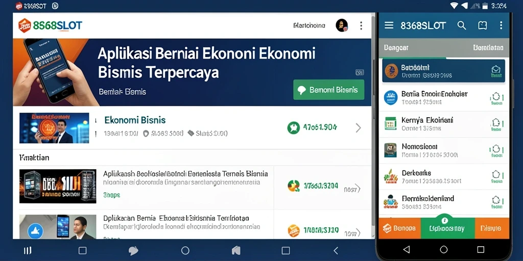 Antarmuka aplikasi 8368SLOT menampilkan berita ekonomi yang informatif.