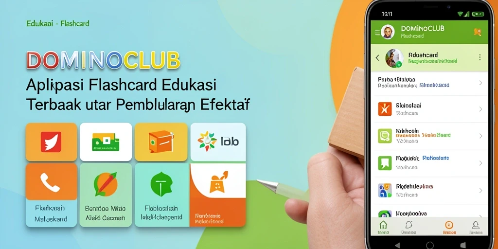Tampilan antarmuka aplikasi Flashcard DOMINOCLUB yang menarik dan interaktif.
