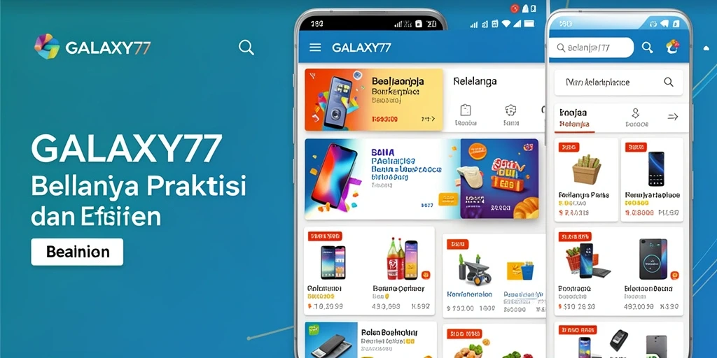Antarmuka aplikasi GALAXY77 yang mudah digunakan untuk belanja online.