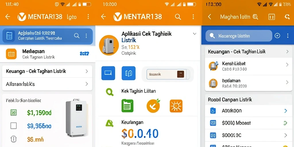 Tampilan aplikas MENTARI138 untuk cek tagihan listrik.