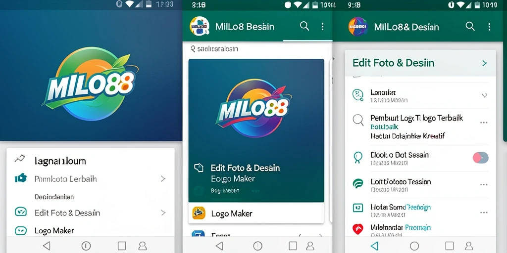 Screenshot MILO88 menampilkan antarmuka intuitif Logo Maker.