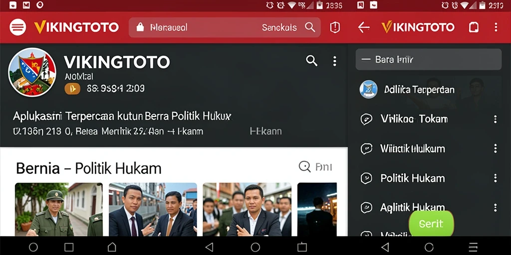 Antarmuka pengguna VIKINGTOTO dengan berita terkini tentang politik dan hukum.
